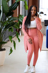Couture Cardigan Set -Rose